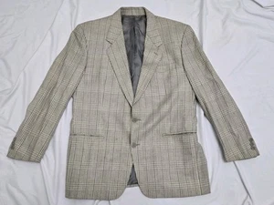 Vintage Eugenio Tombolini Men blazer Jacket Beige Silk Wool blend Italy 42R - Picture 1 of 14