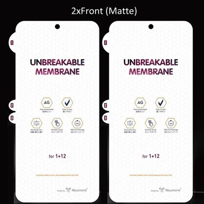 2PCS For OnePlus 12 Front Screen Protector Transparent Matte AG HD Hydrogel Film - Image 1 of 4