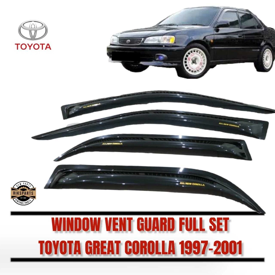 Toyota Corolla 1997 1998 1999 2001 Juego de 4 viseras de ventana con pantalla de ventilación  Foto 1 de 4