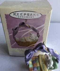 BABY'S FIRST EASTER Bunny in Basket Hallmark Keepsake Ornament 1994 - Picture 1 of 6