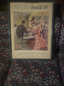 Vintage CocaCola Reproduction Print 1906 "After The Theatre Drink A Glass" 19x25 - Picture 1 of 3