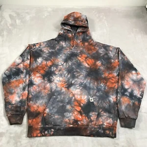 Young LA Sudadera con Capucha Para Hombres XL Extra Grande Negra Naranja Teñida Sudadera Pesada - Imagen 1 de 10
