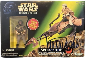 Bicicleta Speeder ROTJ Star Wars firmada por Carrie Fisher con figura Leia Endor BECKETT - Imagen 1 de 5