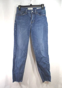 PacSun Vintage Icon Mom Jeans Size 25 Frayed Hem Medium Wash High Rise Tapered - Picture 1 of 4