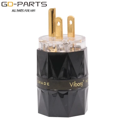 Viborg Pure Copper US Mains AC Power Plug Connector AC125V 15A 24K Gold Plated - Image 1 of 4