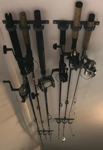 Fishing Pole Wall/Ceiling Mount Brackets (pair) - Holds 3 poles - Picture 1 of 6