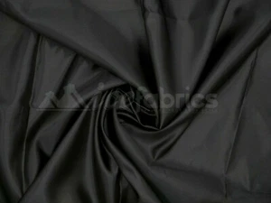 Black Bridal Satin Fabric Silky By The Yard- Soft Thick Satin-  - Picture 1 of 5