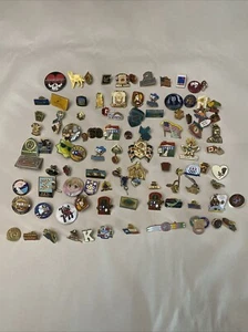 99 Piece Lot Of Lapel/Tie/Buttons/Pins Work/Play/Travel/Associations - Picture 1 of 13