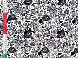 Licensed Disney Haunted Mansion Monsters Filigree Cotton Fabric Halloween FQ - Picture 1 of 1