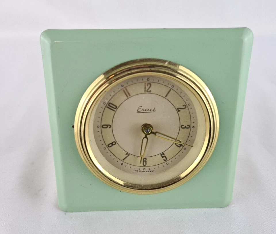 Vintage Tischuhr Exact - Mechanisch Handaufzug 50er Jahre Design Tischuhr - Bild 1 von 4