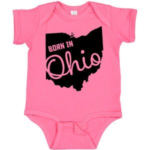 Inktastic Born In Ohio Baby Bodysuit Home State Silhouette One-piece Infant