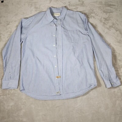 Camisa de Vestir Denim and Supply Ralph Lauren Para Hombre XL Azul Blanco Rayas Manga Larga Foto 1 de 4