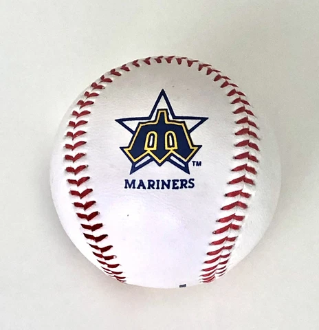 ⭕️ Vintage 80’s Seattle Mariners Trident Team Logo Baseball - RARE Cover