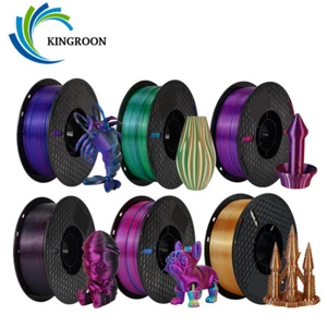 Kingroon Tricolore 1KG 1,75 mm PLA Filamento di Seta Tricolore Stampante 3D Arcobaleno - Foto 1 di 24