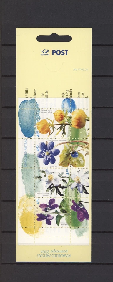 Folleto de flores de primavera S46060 EESTI ESTONIA MNH 2004 Foto 1 de 2