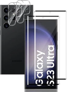2 Verres Trempé pour Samsung S20/S21/S22/S23 Ultra ,Incurvé + 2 Verres camera - Photo 1 sur 36