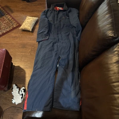 Vintage Walls Blizzard Pruf Insulated Lined Blue Coveralls Lined Made in USA - Image 1 of 4