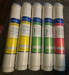 5 Pure Blue H20 Reverse Osmosis Filters Stage 1 Sediment 2 Pre Carbon CTO 4 Post - Picture 1 of 2