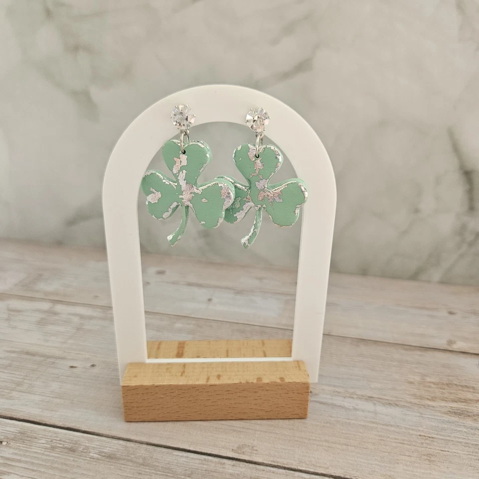 Pendientes de trébol de la suerte hechos a mano Foto 1 de 1