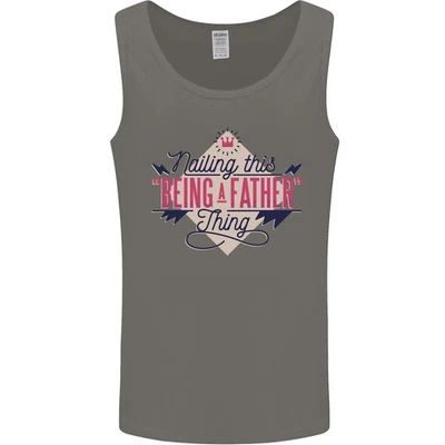 Fathers Day Nailing This Being a Father Dad Mens Vest Tank Top - Image 1 of 4