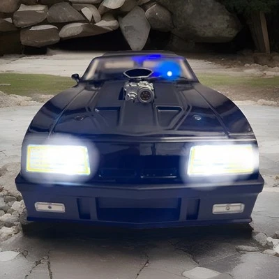 MFP “Mad Max” Black Ford Falcon XB Police Interceptor Ut WORKING LED LIGHT 1/18 - Image 1 of 4