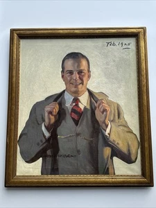 ANTIQUE ART DECO PAINTING PORTRAIT HAYDEN LARGE 1920'S LISTED FAMOUS NEW YORK - Picture 1 of 24