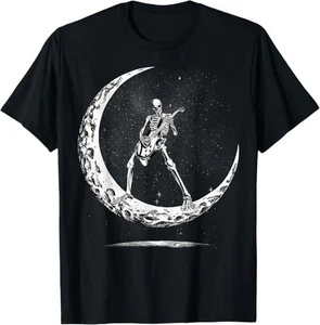 Skeleton Playing Guitar Rock And Roll Band Halloween Men Kid T-Shirt - Picture 1 of 11