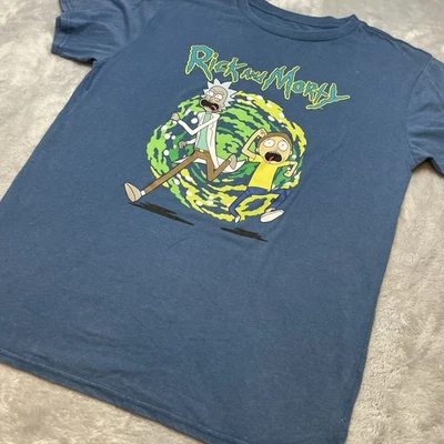 Rick and Morty Portal Tee T-Shirt Mens L Blue Short Sleeve Cartoon Network - Image 1 of 4