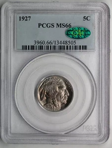 1927 Buffalo Nickel PCGS MS66 CAC - Picture 1 of 5