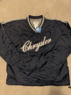 Chrysler вышитый v-образным вырезом ветровка пуловер для взрослых L темно-синий куртка - Изображение 1 из 4