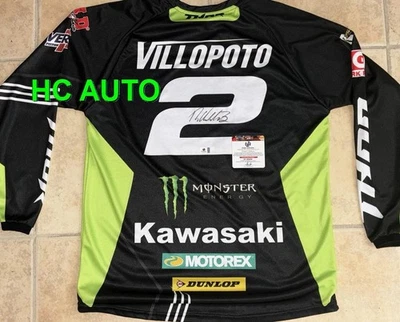 Camiseta deportiva réplica Kawasaki #2 firmada por Ryan Villopoto - Certificado de autenticidad global Foto 1 de 4