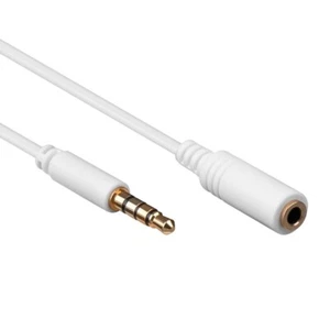 Cable de teléfono estéreo micrófono extensión conector 5M blanco delgado 4 polos 3,5 mm - Imagen 1 de 1