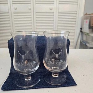 2 The Dalmore Single Malt Scotch Whisky Tulip Tasting Glasses 4 3/4" Tall Clear - Picture 1 of 2