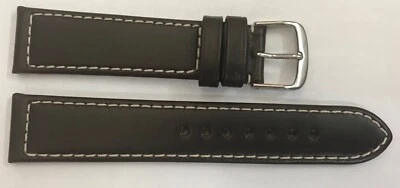 20mm Genuine Leather Watch Strap Hamilton Brown Buckle Stainless Steel Neutral - Image 1 of 2