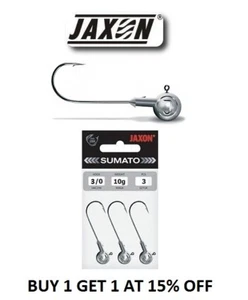 JIG HEAD 3/0 3PCS JAXON SUMATO FISHING HOOK WEIGHT PREDATOR SOFT LURE PIKE PERCH - Picture 1 of 2