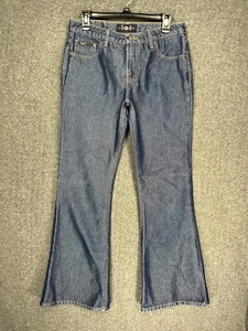 LEI Jeans Juniors 9 Flared Bootcut Shiny Dark Wash Denim Y2K 90s McBling - Picture 1 of 16