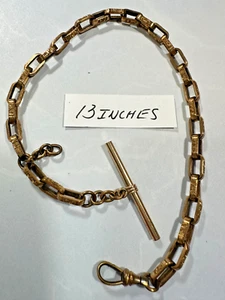 POCKET WATCH CHAIN VICTORIAN 13 INCHES LONG VERY NICE CHAIN GOLD FILLED?? #11 - Picture 1 of 5