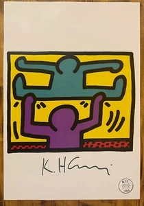 Poster signiert KEITH HARING-auf Original Papier der 80er - Bild 1 von 4