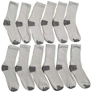 12 Pk Yacht&Smith Value Pack Cotton Ribbed Crew Socks,Boys&Girls-Black,6-8 - Picture 1 of 2