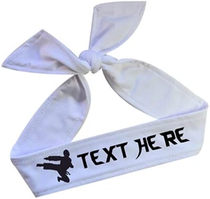 Personalized Martial Arts Headband with Kicking Man - Taekwondo Karate in Vinyl - Picture 1 of 13