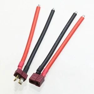 1pair Anti-Slip T-plug Male Female DIY Tinned End 4" 12# Silicone Wire Airsoft - Picture 1 of 1
