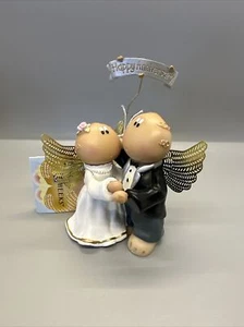 Collectible Angel Cheeks Hand Painted Happy Anniversary Bride & Groom - Picture 1 of 6