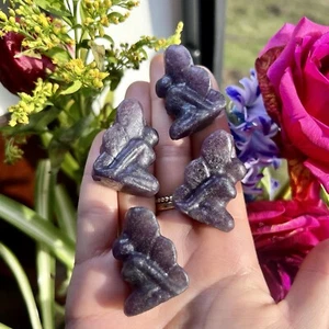 Piedra curativa cristal natural hada ansiedad lepidolita regalo - Imagen 1 de 3