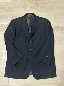 Stafford Wool Blazer Size 44R Blue Suit Jacket Sport Coat 3-Button Made In USA - Picture 1 of 7
