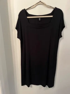 Adrienne Vittadini Size XL Black Cap Sleeve Square Neck All Occasion Dress - Picture 1 of 7