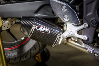 IN STOCK M4 Exhaust Carbon Street Slayer slip-on for 2015-2024 Yamaha R3 YA3014 - Image 1 of 4