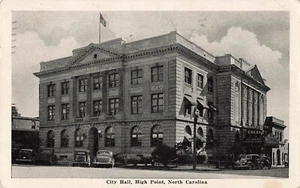 High Point, North Carolina Postcard City Hall Graycraft PM 1943 S4 - Picture 1 of 2
