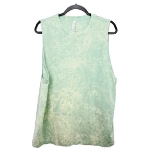 Lululemon All Yours Tank Tie Dye Size 8 Cloudy Wash Arctic Green Pima Cotton - Picture 1 of 6