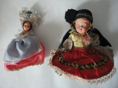 Petites poupées anciennes miniatures St Nazaire avec jupons incomplètes - Photo 1/4