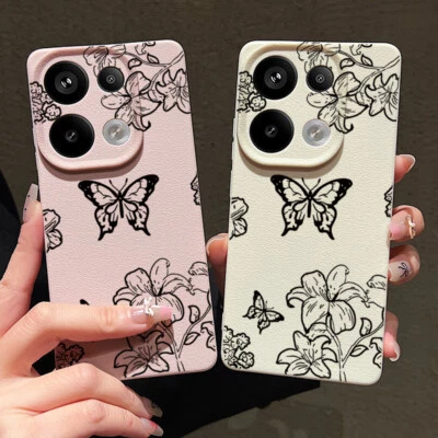 Butterfly Case For Xiaomi Redmi Note 14 Pro 13 12 11 Pro 13T Leather Soft Cover - Image 1 of 4